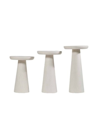 Mushroom 3'lü Zigon Sehpa Beyaz