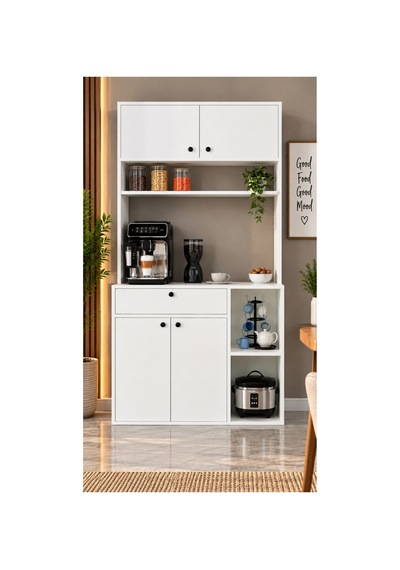 Nisan Kahve Köşesi Çekmeceli Çok Amaçlı Mutfak Dolabı Beyaz - 906150037 Beyaz Nisan Kahve Köşesi Çekmeceli Çok Amaçlı Mutfak Dolabı Beyaz - 906150037 Beyaz