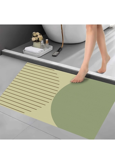 Dijital Kaymaz Yıkanabilir Banyo Mutfak Salon Paspas Halısı Trend Modern Al4004 Renkli