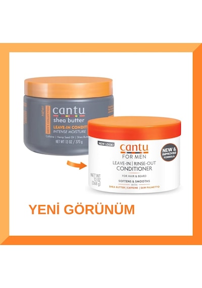 Cantu Shea Butter Leave-In Erkeklere Özel Durulanmayan Saç Kremi 370 G