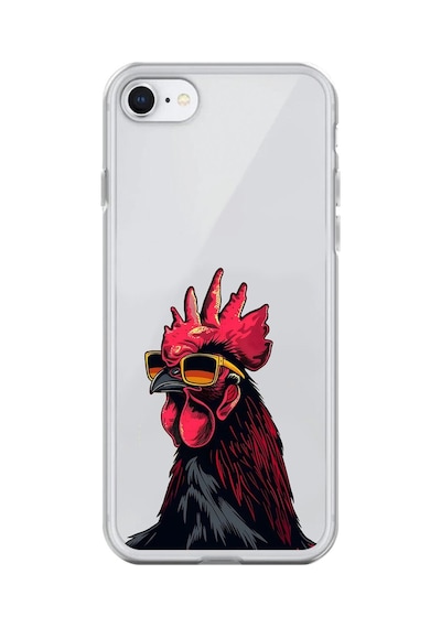 Apple Uyumlu iPhone 7 Şeffaf Kılıf Cool Horoz Tasarımlı