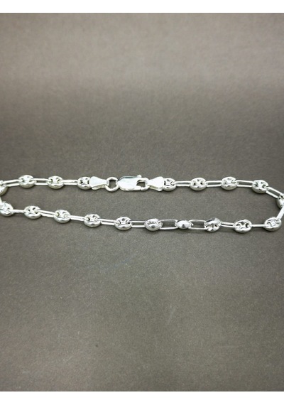 Omar Silver Unisex 4,5Mm Arpa Gemici Gümüş Bileklik 5,20 Gr