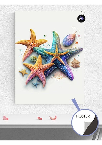 Deniz Yıldızı Ailesi Hayvan Poster - Afiş - Dekoratif Duvar Posteri