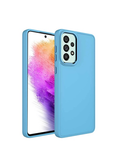 Galaxy Uyumlu A52 Kılıf Metal Çerçeve Ve Buton Tasarımlı Silikon Zore Luna Kapak