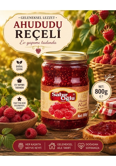 Sabıroğlu Ahududu Reçeli Net 800 Gr Kavanoz