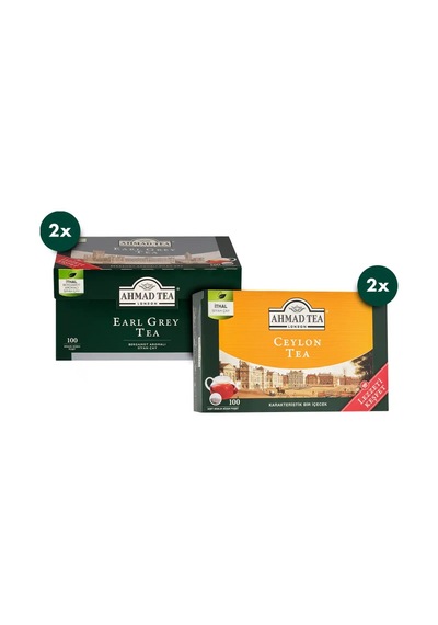 Ahmad Tea Avantaj Paketi 2 Li Earl Grey + Ceylon 100 Lü Poşet Çay