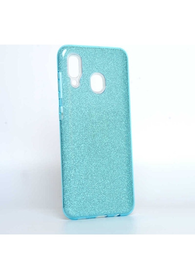 Samsung Uyumlu Galaxy A20 Kılıf Zore Shining Silikon Mavi