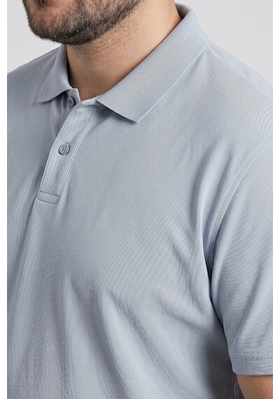Tommy Life Buz Mavi Polo Yaka Büyük Beden Battal Erkek T-shirt - 88511