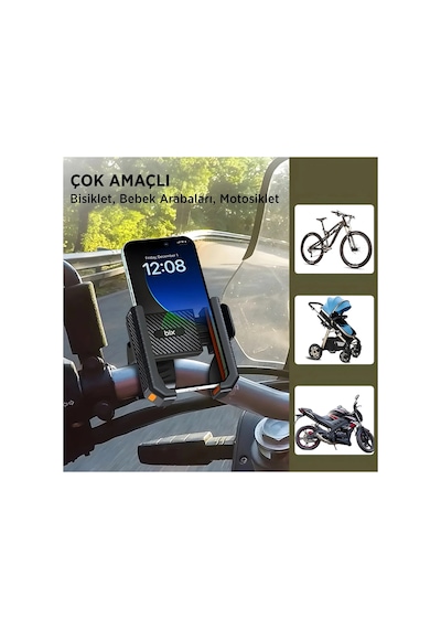 Kargo Gidon Bağlantılı Bisiklet Motosiklet İçin Esnek Abs 4-7.8 İnç Telefon Tutucu 360 Dönebilen Tasarım N Diğer