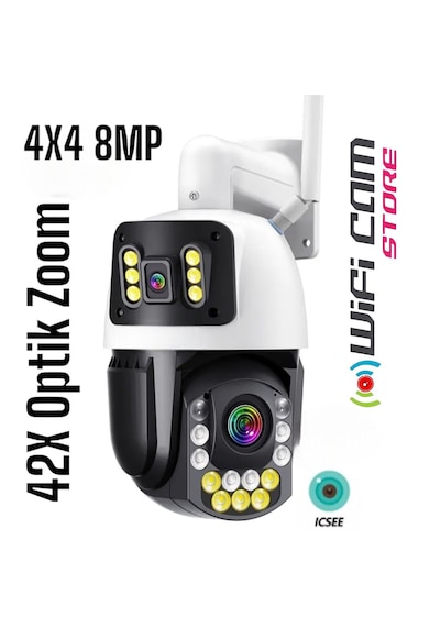 İcsee 8 Mp Çift Kameralı 42x Optik Zoom Metal Kasa Kamera