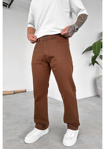 Kahverengi Basic Premium Baggy Pantolon Kahverengi