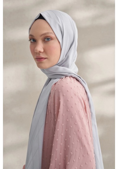 Armanda Krep Jakar Prizma Desen Şal - 70 X 190 Gümüş
