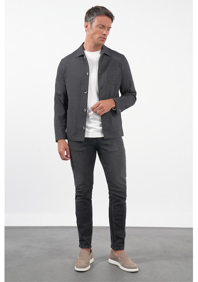 İmza Füme Berberi Yaka Slim Fit Esnek Mont 1007260154 Antrasit