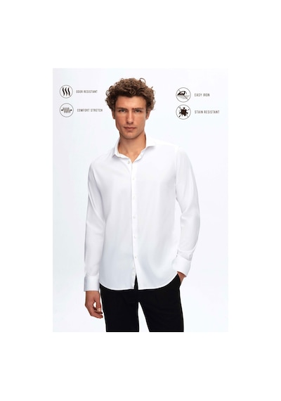 Twn Slim Fit Beyaz Düz Gömlek 5ef02ad10288m 801