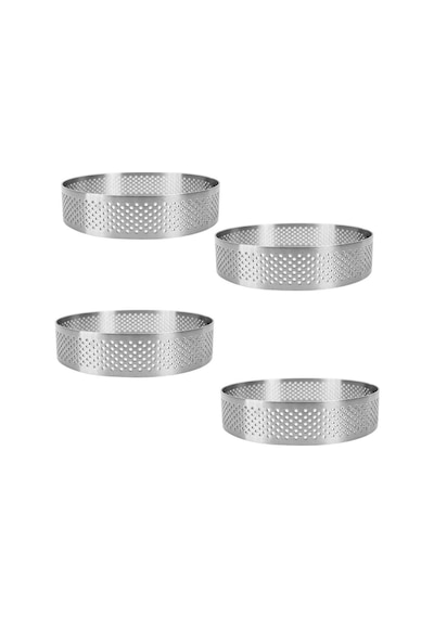 Yuvarlak Delikli Tart Kalıbı 8 Cm 4 Lü Paslanmaz Çelik Tart Halkası Seti Profesyonel Tart Ve Kurabiye Kalıbı Diğer