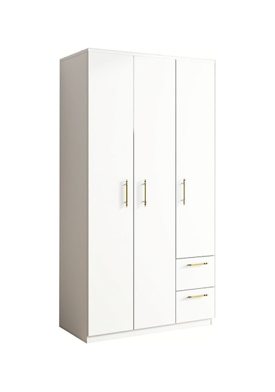 Merlin 3 Kapaklı, Çekmeceli, Raflı Gardırop, Yatak Odası Dolap, Elbise Dolabı İstanbul Ceviz - 172 Cm / Beyaz Merlin 3 Kapaklı, Çekmeceli, Raflı Gardırop, Yatak Odası Dolap, Elbise Dolabı İstanbul Ceviz - 172 Cm / Beyaz