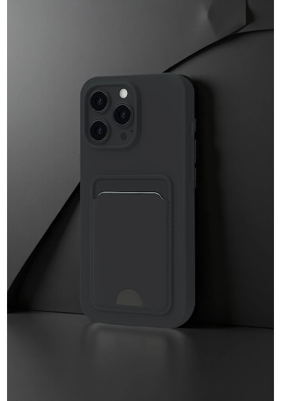 Gld-spt- Newface Apple Uyumlu iPhone 16 Pro Max Kılıf Kelvin Kartvizitli Silikon - Lacivert