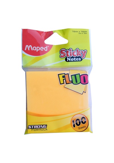 76x76 Fosforlu 100 Sayfa Yapışkanlı Not Kağıdı Turuncu