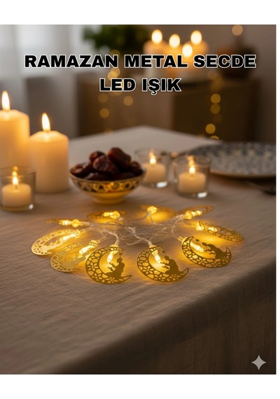 Hubrendy Tekno Secde Eden Adam Figürlü Ay Tasarımlı Ramazan Led Işık