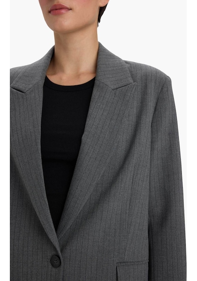 Defacto Regular Fit Düğmeli Blazer Ceket F9465ax25augr93 Gri