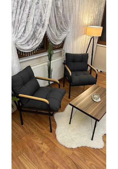 Modern Style Home Modern Avcılar Balkon, Bahçe, Cafe - Metal Kanepe Koltuk Takımı 2 Tekli + Sehpa Antrasit Modernk050 Antrasit Modern Style Home Modern Avcılar Balkon, Bahçe, Cafe - Metal Kanepe Koltuk Takımı 2 Tekli + Sehpa Antrasit Modernk050 Antrasit