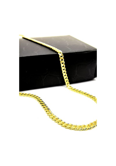 Omar Silver Unisex Gurmet 2,20 Mm Gold Altın Kaplama Gümüş Kolye