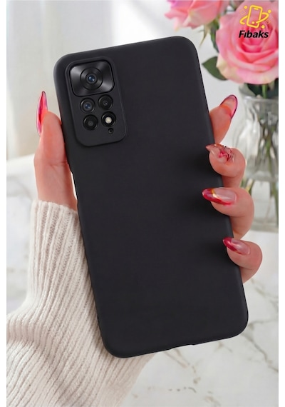 Fibaks Redmi Note 11 Pro/12 Pro 4G Uyumlu Kılıf Lansman Kamera Korumalı Içi Kadife Yumuşak Dokulu Silikon Siyah