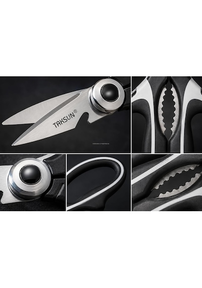 Çok Amaçlı Mutfak Makası, 21 Cm, Paslanmaz Çelik, Keskin, Tavuk, Balık, Deniz Ürünleri, Et, Sebze Kesme Makası, Ergonomik Sap, Ceviz Kıracaklı, Ev Ve Mutfak Yardımcı Gereci, Ka051 Kılıflı