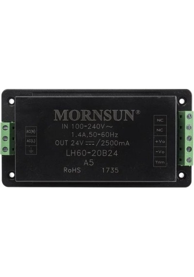 Mornsun Ac Dc Dönüştürücü 24v Dc 2.5a 60w Tek Çıkış Güç Kaynağı