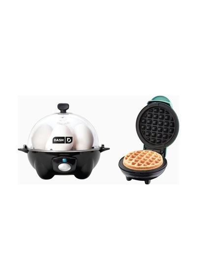 Dash Rapid Yumurta Pişirici + Mini Waffle Makinesi Premium Kahvaltı Seti Waffle Makineleri Siyah 1