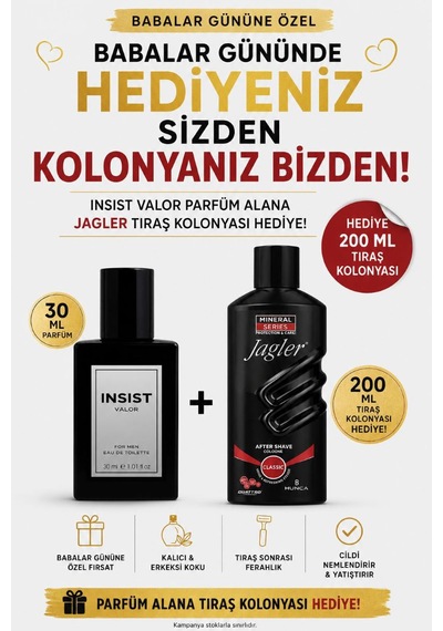 İnsist 30 Ml Erkek Edt Jagler Classic Traş Kolonyası Hediye Aromatik