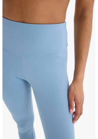 DeFactoFit Yüksek Bel Beli Saran Esnek Basic Düz Sporcu Tayt B4147AX25SPBE299 Mavi
