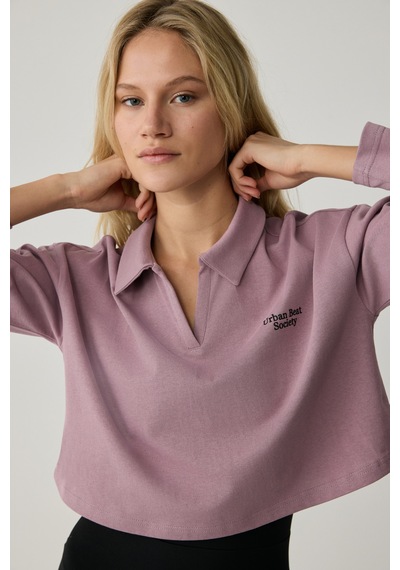 Urban Beat Eudora Kadın Polo Yaka Patlı Uzun Kollu Baskı Detaylı Gül Kurusu T-shirt Gül Kurusu Urban Beat Eudora Kadın Polo Yaka Patlı Uzun Kollu Baskı Detaylı Gül Kurusu T-shirt Gül Kurusu