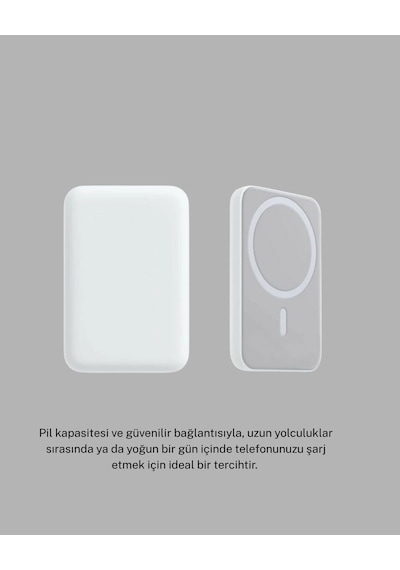 Magsafe 15w Kablosuz Hızlı Şarj, Lightning Girişli Taşınabilir Batarya Açık