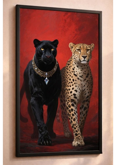 Siyah Panter Ve Çita Duvar Posteri , Çerçevesiz Poster