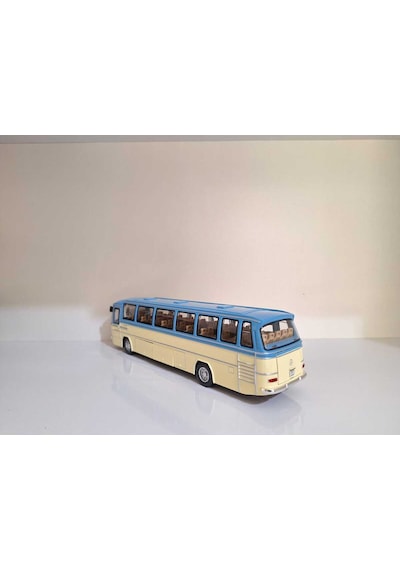 1:24 Ölçek 25 Cm Mercedes-benz O302 Sesli Işıklı Metal Model Otobüs Mavi Renk