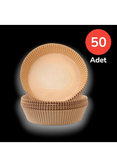 50 Adet Air Fryer Pişirme Kağıdı 20 Cm Tek Kullanımlık Hava Fritöz Yağ Geçirmez Yapışmaz Tabak Model