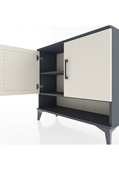 Arges Şifonyer 2 Raflı 2 Kapaklı 88x30x80 Antrasit-aytaşı Antrasit