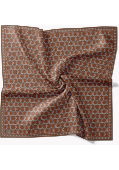 Silk Home Twill İpek Eşarp Zincir Kiremit Çok Renkli
