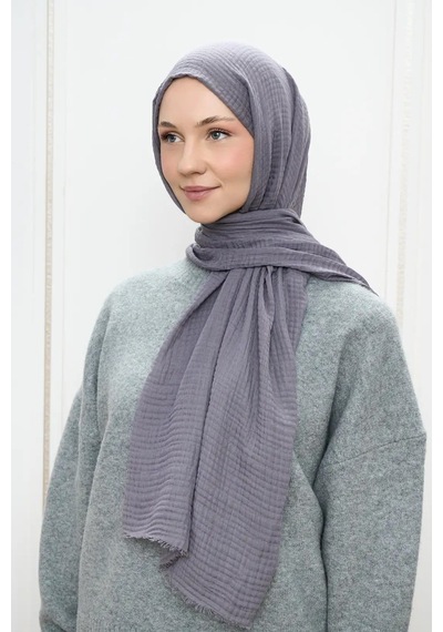 Deserto Fashion Müslin Şal-3612 Koyu Gri