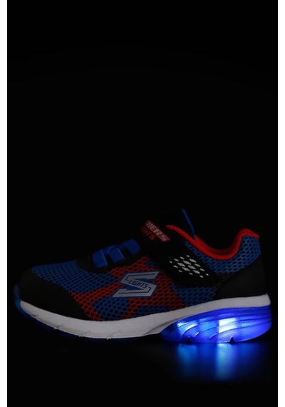 Skechers S Lights Sneaker Lastik İpli Bantlı Işıklı Mavi Erkek Çocuk Ayakkabı Mavi