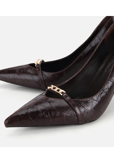 Hotiç Kadın Kahverengi Zincir Detaylı İnce Topuklu Stiletto 01ayh332740a480 01ayh332740a480