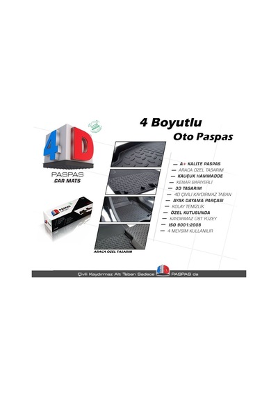 Refref Vw Touareg 4d Havuzlu Paspas Kauçuk 2010+ 4ds-82716
