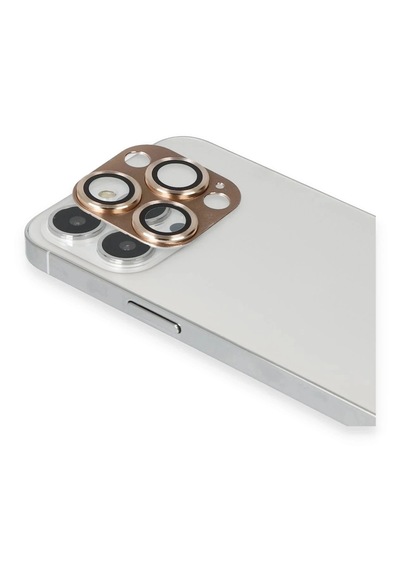Mey İthalat iPhone Uyumlu 13 Pro Max Pers Alüminyum Kamera Lens - Gold
