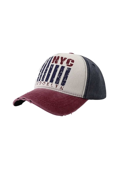 Tezzgelsin Unisex Eskitme Nyc Brooklyn Nakışlı Ayarlanabilir Beyzbol Kep Şapka Kırmızı
