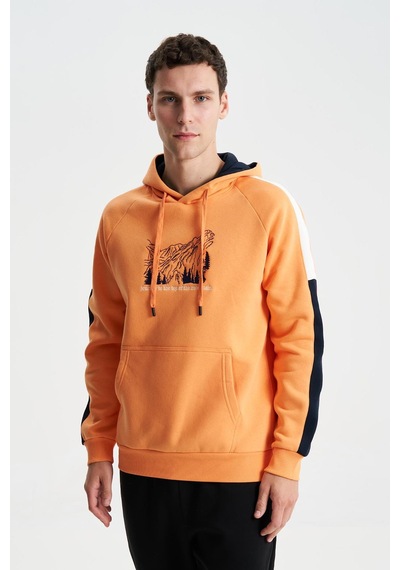 AR-MA Arma Erkek Regular Fit Baskılı Reglan Kollu Kanguru Cepli Kapüşonlu Sweatshirt 001