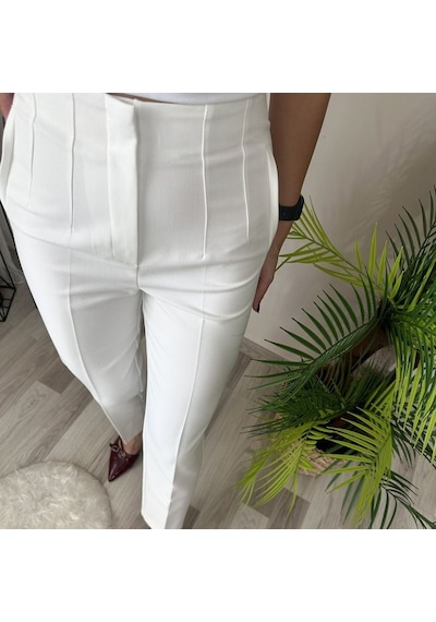 Buğrahayalin Kadın Üste Oturan Paçası Bilek Üzerinde Biten Atlas Kumaş Pantolon 36 S - 50 5xl Beyaz Buğrahayalin Kadın Üste Oturan Paçası Bilek Üzerinde Biten Atlas Kumaş Pantolon 36 S - 50 5xl Beyaz
