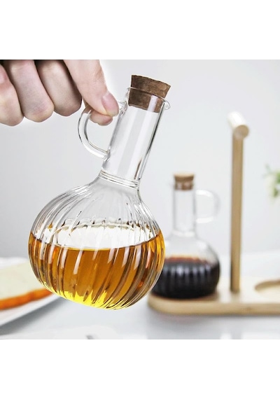 Ayrex ' Li Bambu İle Cam Yağdanlık Ve Sirkelik Seti Yemek Masası Ve Sofralarınız Için Bambu Şık Masa Üstü Yağ Diğer