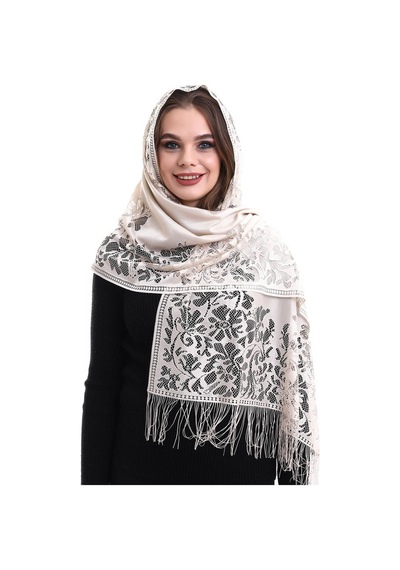 Narin Pamuk Tül Şal Krem 60x160