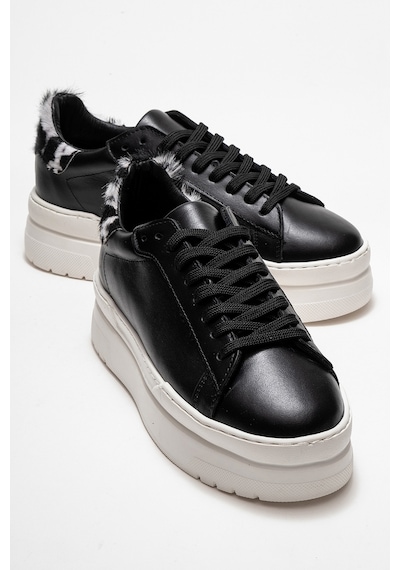 Luvishoes Luvi Shoes Anabel Siyah Cilt Hakiki Deri Kadın Günlük Spor Ayakkabı Siyah